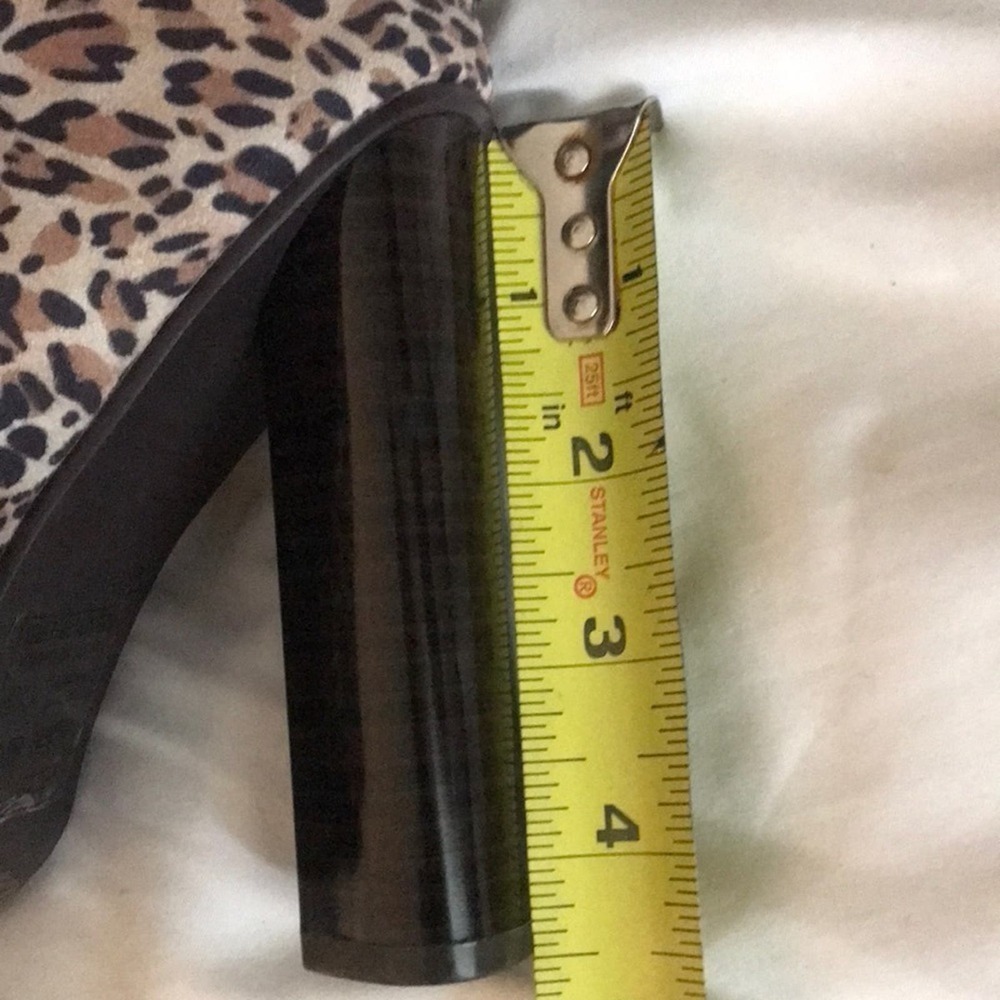 Qupid Leopard Print Chunky Block High Heeled Ankl… - image 3